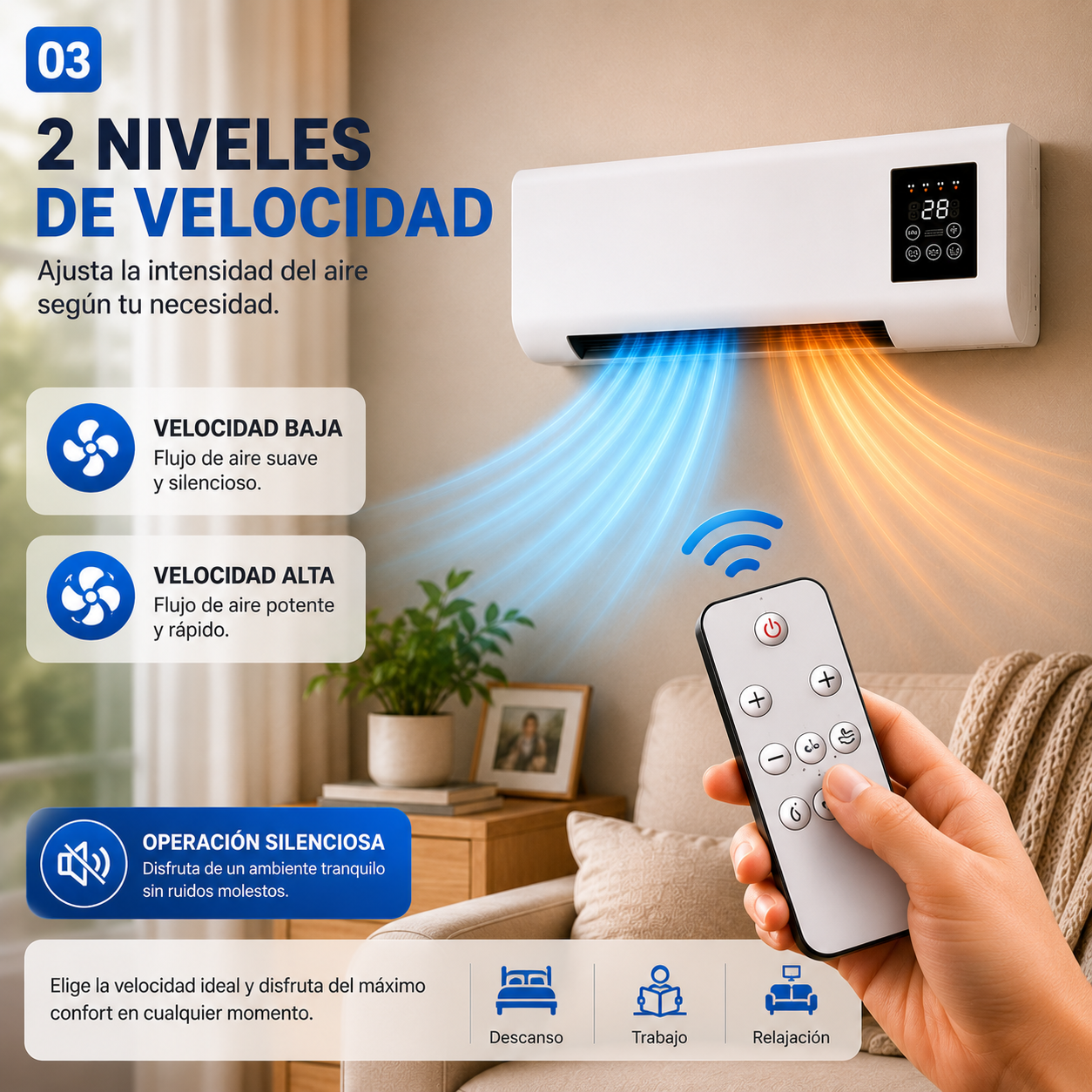 Mini aire acondicionado portátil 2 en 1