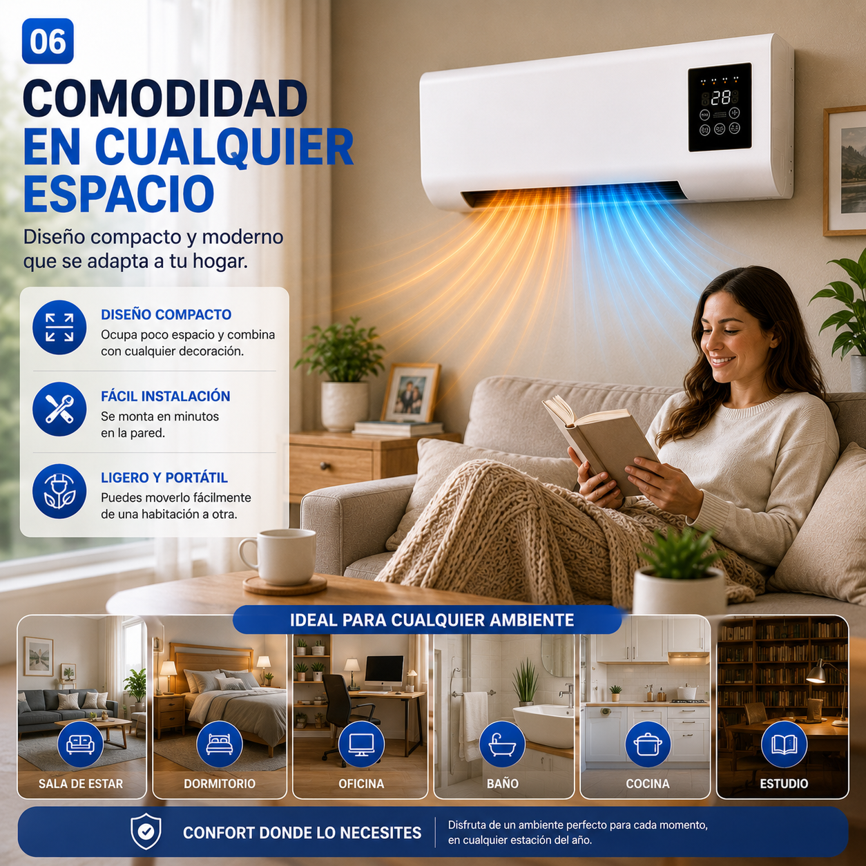 Mini aire acondicionado portátil 2 en 1