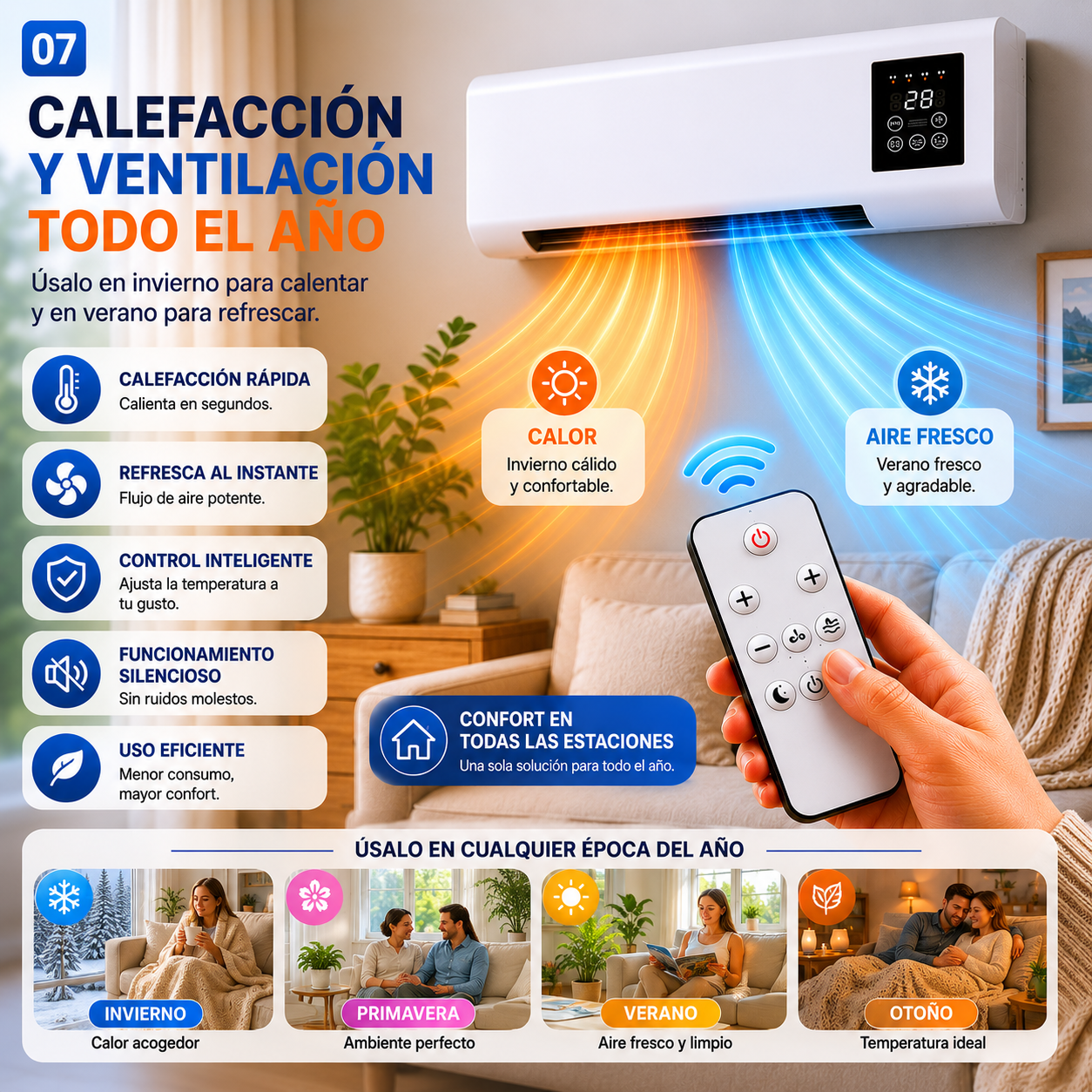 Mini aire acondicionado portátil 2 en 1