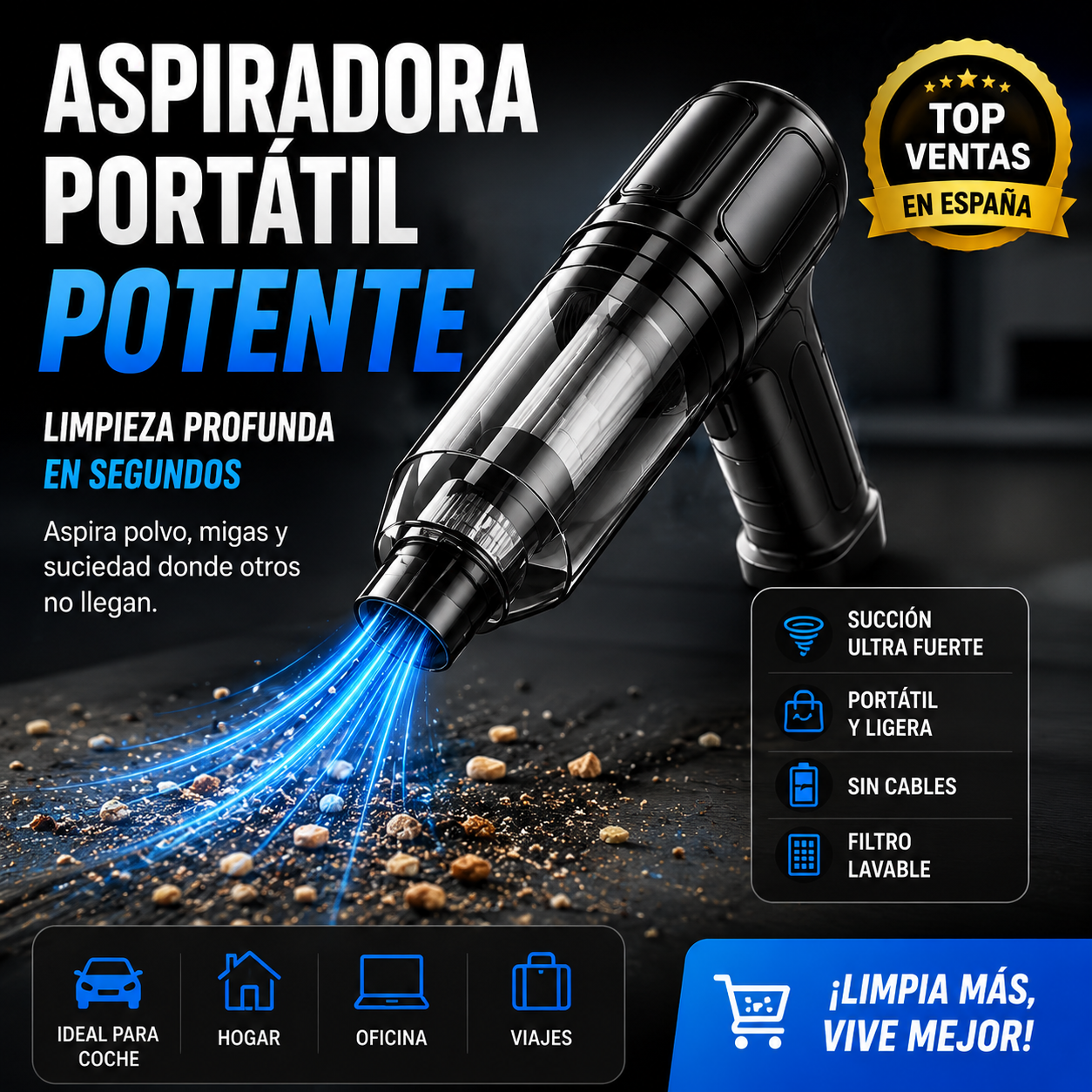 🔥 Aspiradora Portátil Potente 5000Pa