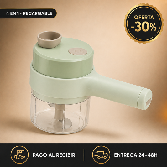 Picadora Eléctrica 4 en 1 verde, oferta del 30%, pago al recibir y entrega 24–48 h