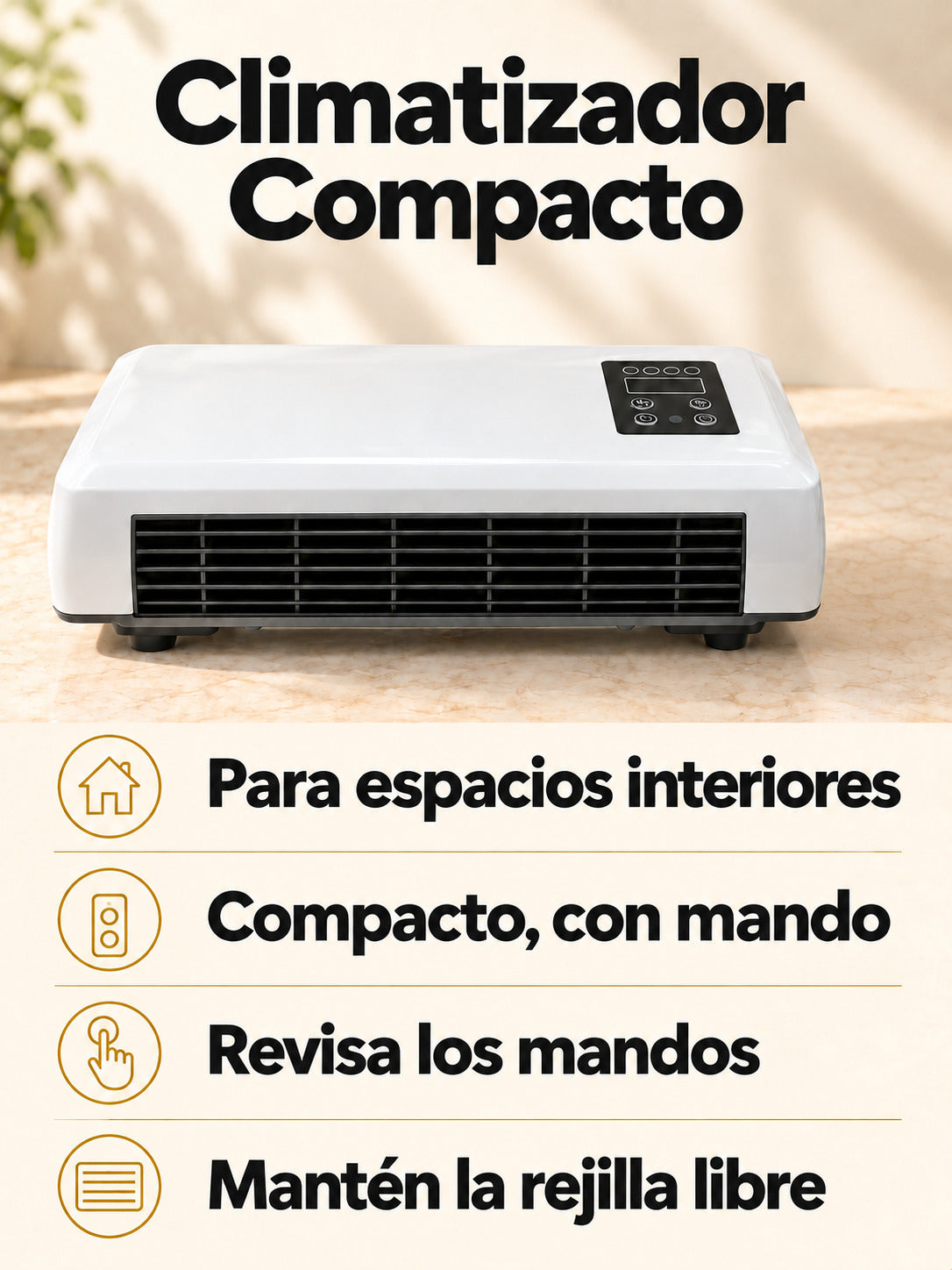 Ficha visual resumida de Climatizador Compacto