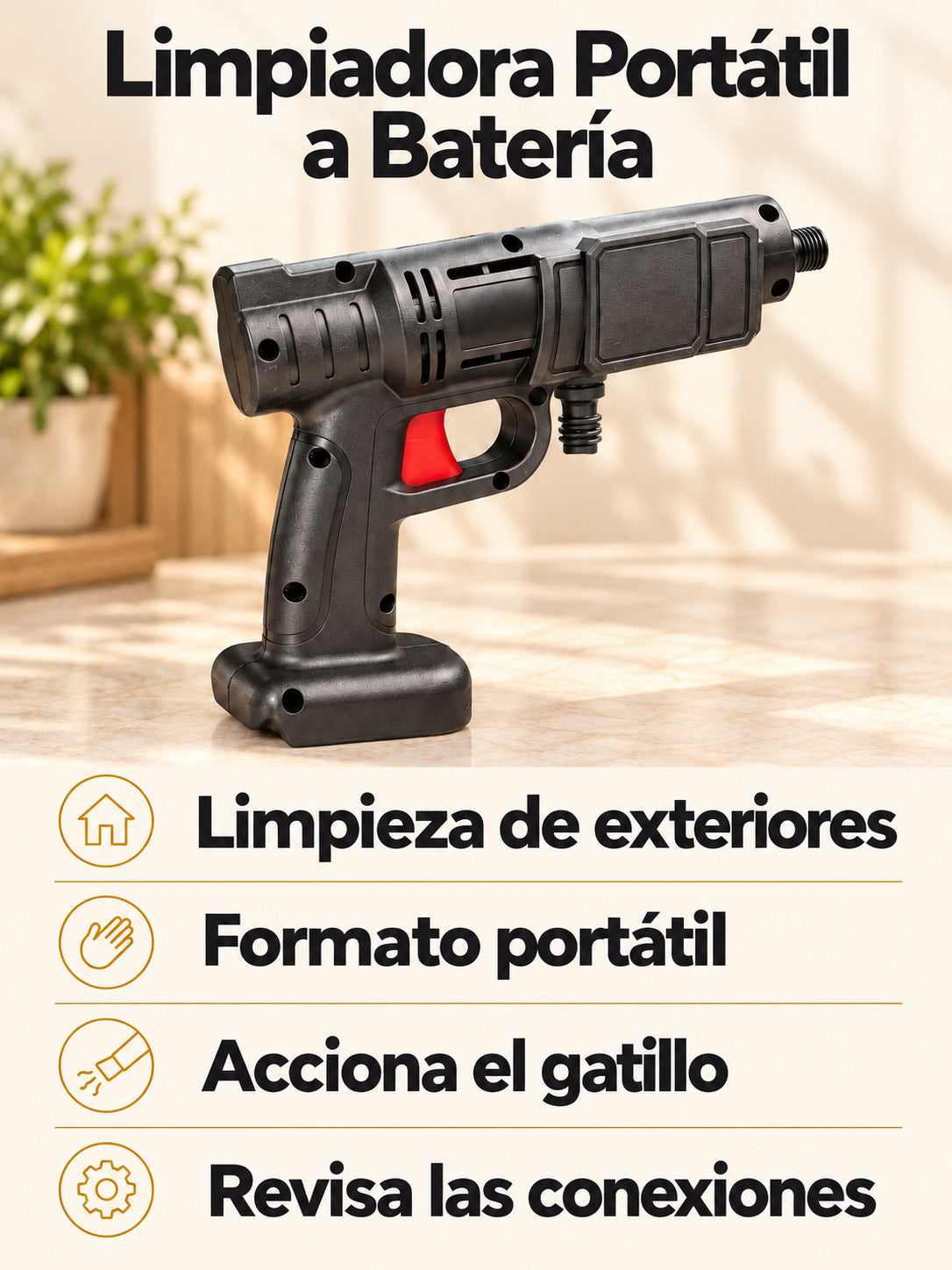 Ficha visual resumida de Limpiadora Portátil a Batería